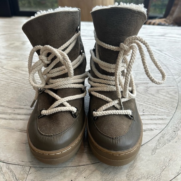 Brand New Unworn Isabel Marant Chocolate Brown Knowles Leather Snow Boots Sz 37 - Picture 3 of 6